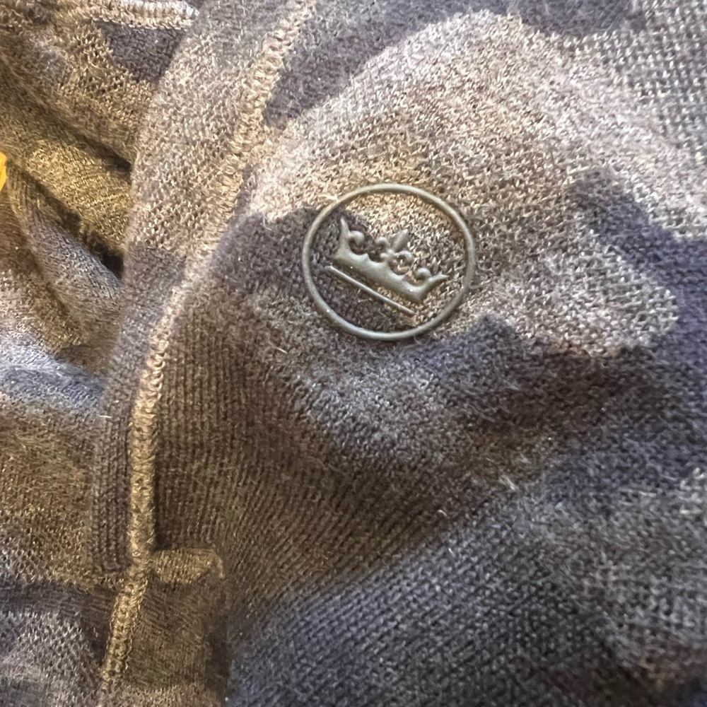 Peter Millar Men’s Large Wool Navy Camouflage Hoo… - image 3